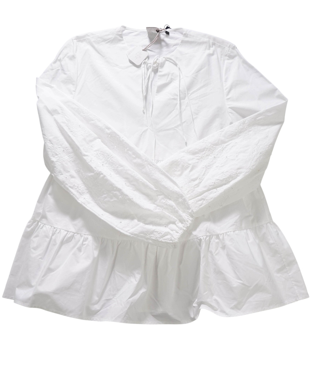 $495 ELEVENTY - White Cotton Shirt - 2 US